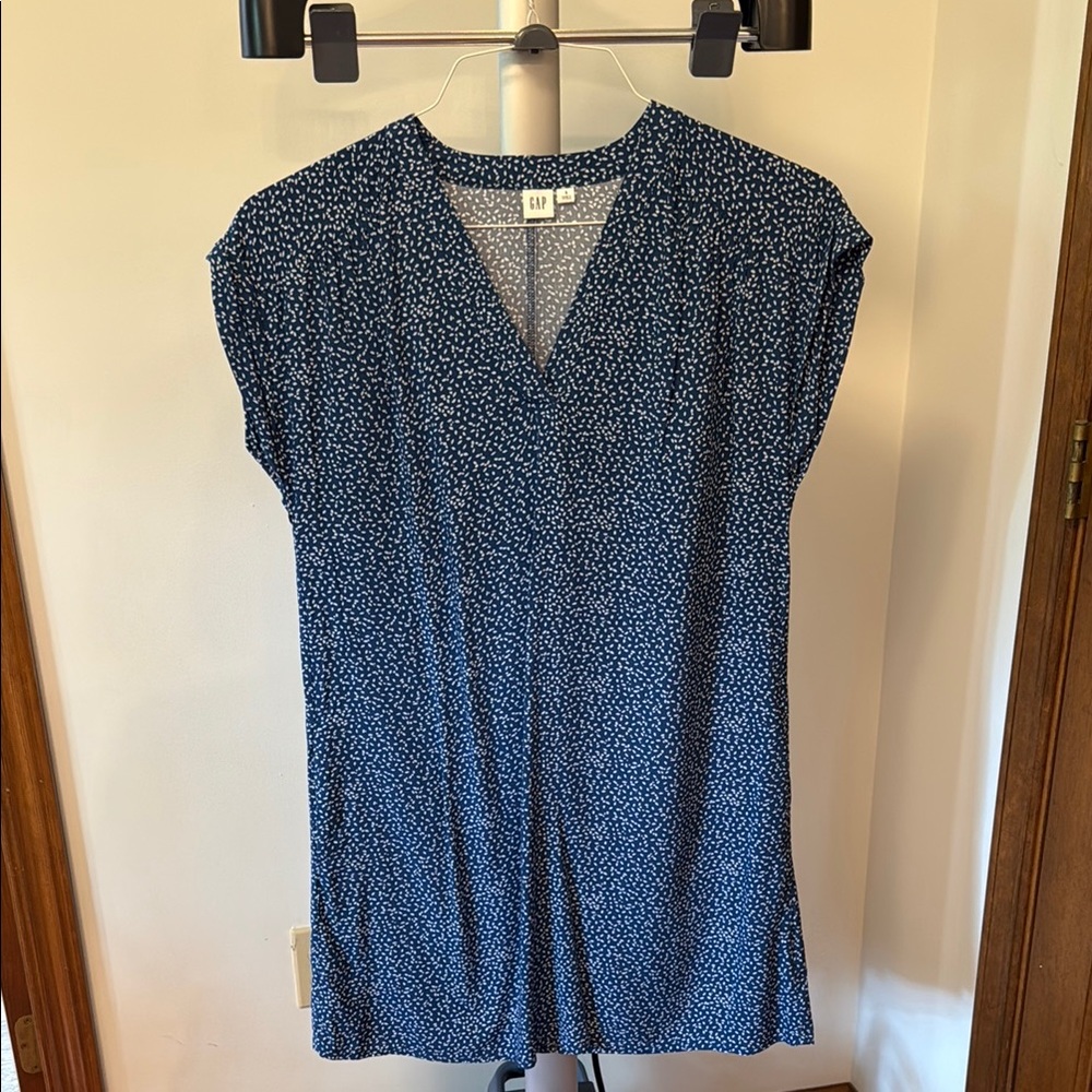 GAP Navy Patterned Tunic Dress with Pockets, Women's Sz Small, EUC